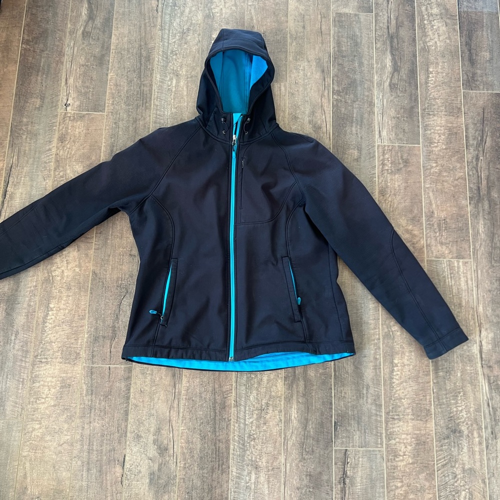 Black and Blue Hooded Jacket